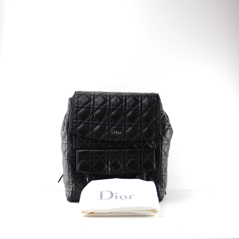 Christian Dior Black Leather New Stardust Backpack